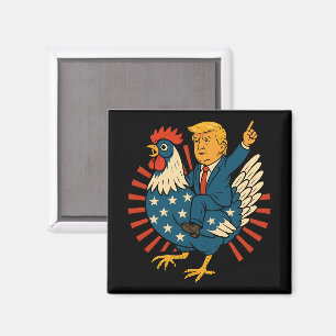 Chicken Jockey Trump Funny Meme Magnet
