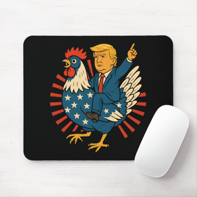 Chicken Jockey Trump Funny Meme Mouse Pad (With Mouse)