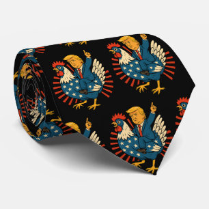 Chicken Jockey Trump Funny Meme Neck Tie