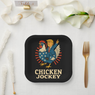 Chicken Jockey Trump Funny Meme Paper Plates
