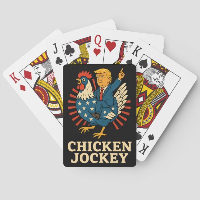 Chicken Jockey Trump Funny Meme Poker Cards (Back)