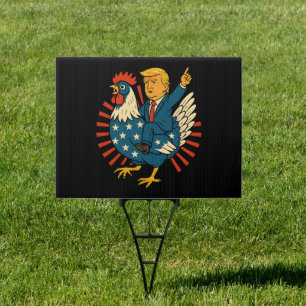 Chicken Jockey Trump Funny Meme Sign