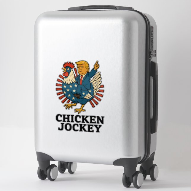 Chicken Jockey Trump Funny Meme Sticker (Suitcase)