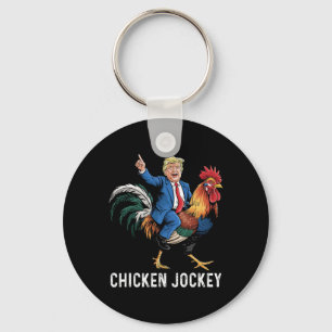Chicken Jockey Trump Funny Meme Surreal Humor Tee  Keychain