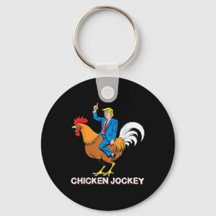 Chicken Jockey Trump Funny Meme Surreal Humor Tee  Keychain
