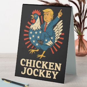 Chicken Jockey Trump Funny Meme Table Tent