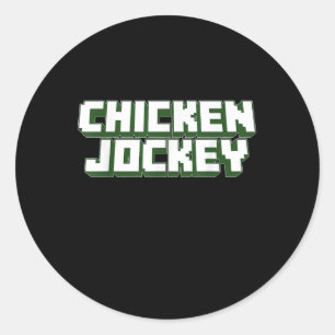 Chicken Jockey Video Game Viral Gamer Meme Costume Classic Round Sticker
