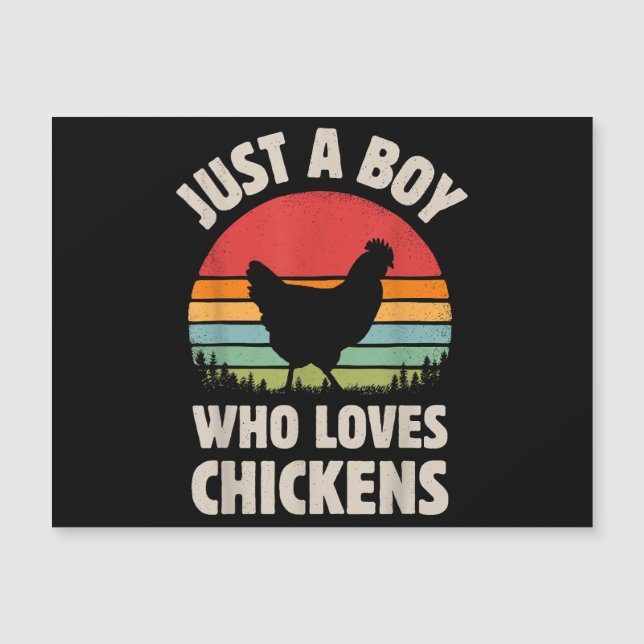 Chicken Just A Boy Who Loves Retro Farm Animal Far (Front)