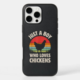 Chicken Just A Boy Who Loves Retro Farm Animal Far iPhone 16 Pro Max Case