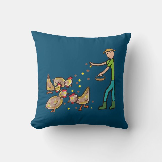 Chicken Keeping Throw Pillow (Front)