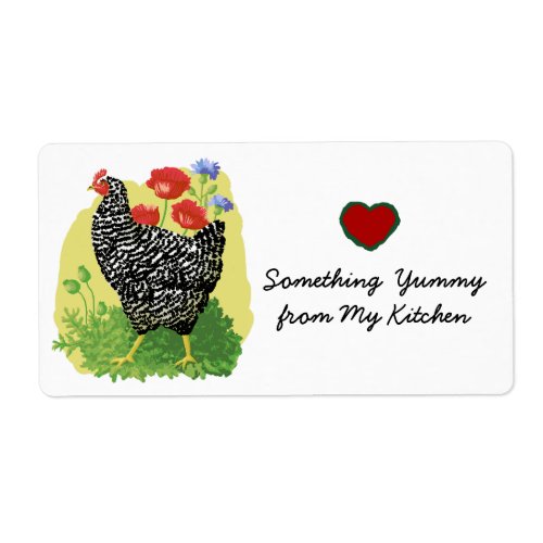 Chicken kitchen gift tag label