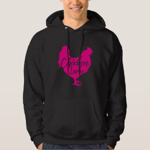 Chicken Lady for Women Pink Hoodie