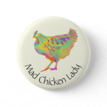 Chicken Lady Funny  Button