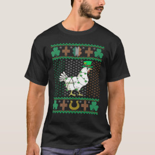 Chicken Leprechaun Hat St Patricks Day Ugly Holida T-Shirt