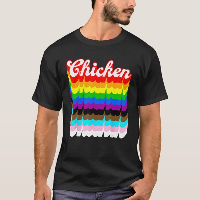 Chicken LGBTQ pride rainbow T-Shirt (Front)