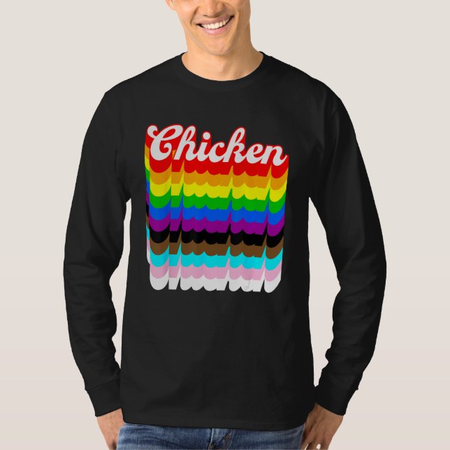 Chicken LGBTQ pride rainbow T-Shirt (Front)