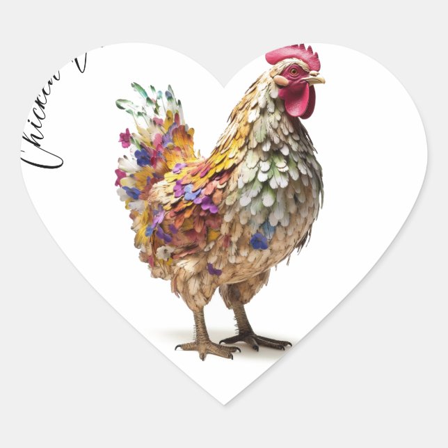 Chicken Life Heart Sticker Hen Rooster Sticker (Front)