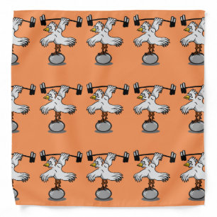 Chicken lifting weights bandana