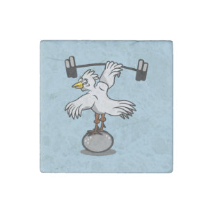 Chicken lifting weights stone magnet