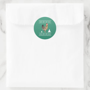 Chicken Lights with Santa Hat Christmas Pajamas Classic Round Sticker