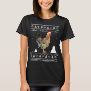 Chicken Lights with Santa Hat Christmas Pajamas Ug T-Shirt