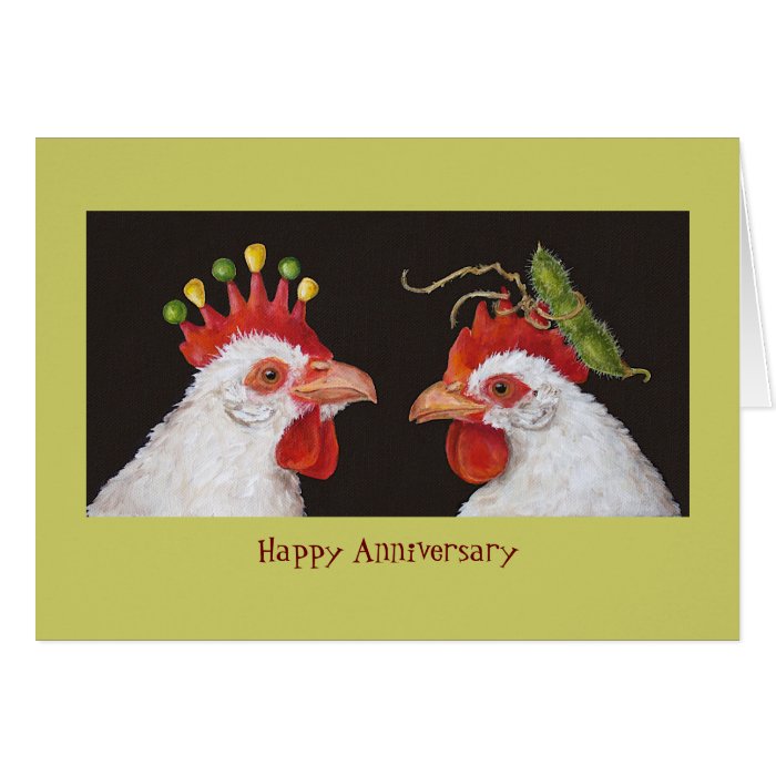 chicken love, Happy Anniversary Greeting Cards