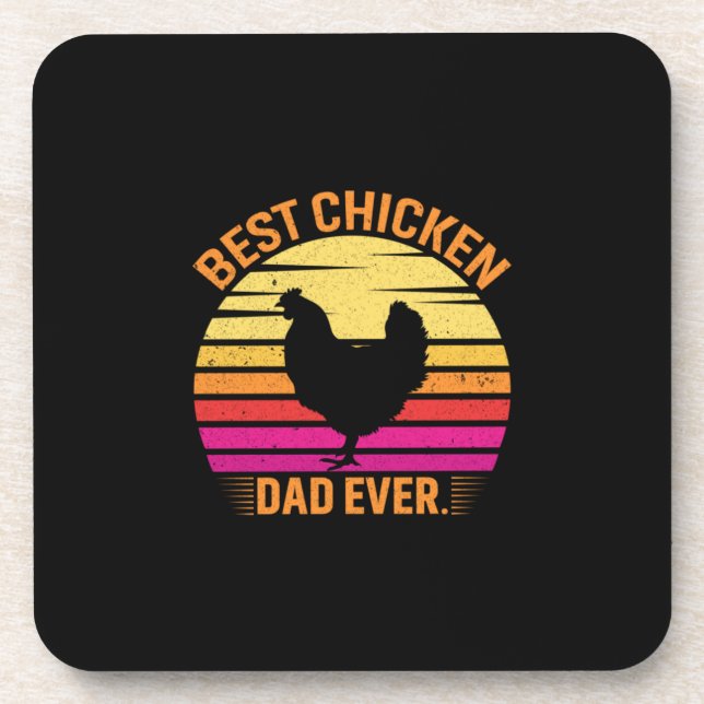 Chicken Lover | Best Chicken Dad Ever Beverage Coaster (Front)