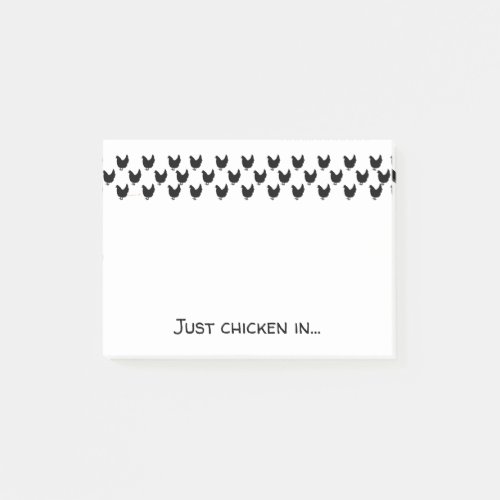 Chicken Lover Black and White Silhouettes Funny Post_it Notes