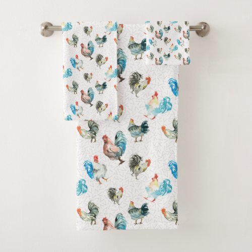 Chicken Lover Country Hens Bath Towel Set