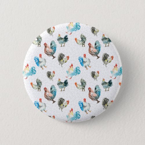 Chicken Lover Country Hens Button