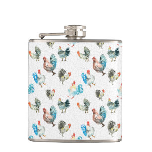 Chicken Lover Country Hens Flask
