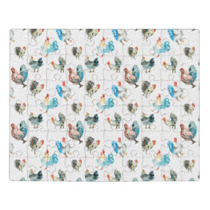 Chicken Lover Country Hens Jigsaw Puzzle