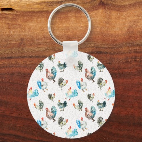 Chicken Lover Country Hens Keychain