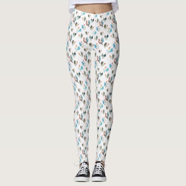 Chicken Lover Country Hens Leggings (Front)