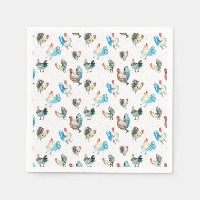 Chicken Lover Country Hens Napkins (Front)
