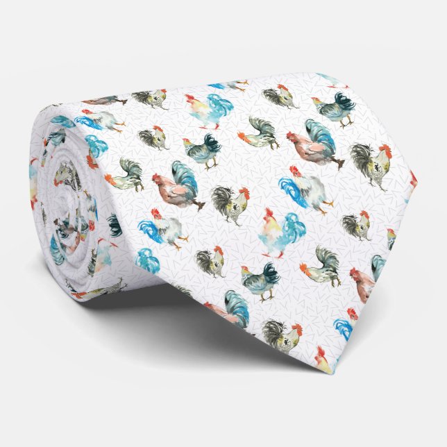 Chicken Lover Country Hens Neck Tie (Rolled)