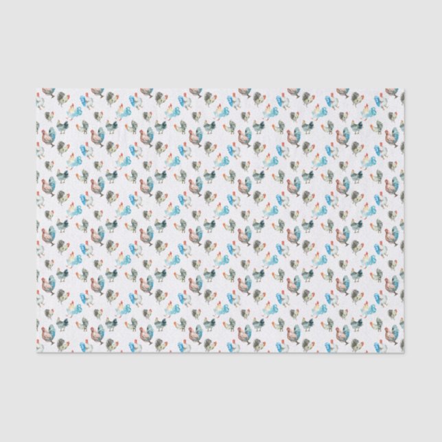 Chicken Lover Country Hens Tissue Paper (Front)