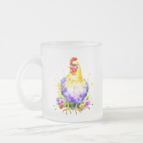 Chicken Lover Fueled by Coffee Frosted Glass Coffee Mug