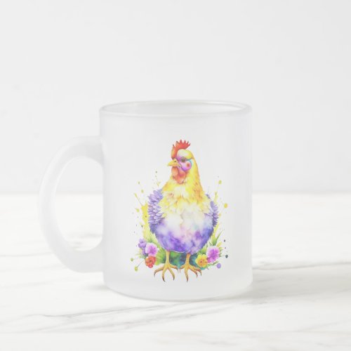 Chicken Lover Fueled by Coffee Frosted Glass Coffee Mug