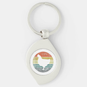 Chicken Lover Gifts Funny Farmer Retro Vintage Far Keychain