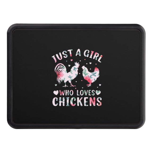 Chicken Lover | Girl Who Loves Chickens Hitch Cover (Front)