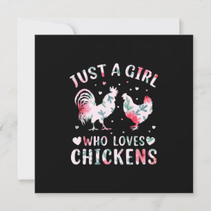Chicken Lover Girl Who Loves Chickens Invitation