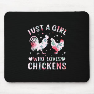 Chicken Lover Girl Who Loves Chickens Mouse Pad
