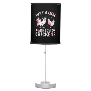 Chicken Lover Girl Who Loves Chickens Table Lamp