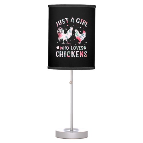 Chicken Lover  Girl Who Loves Chickens Table Lamp