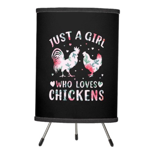 Chicken Lover  Girl Who Loves Chickens Tripod Lamp