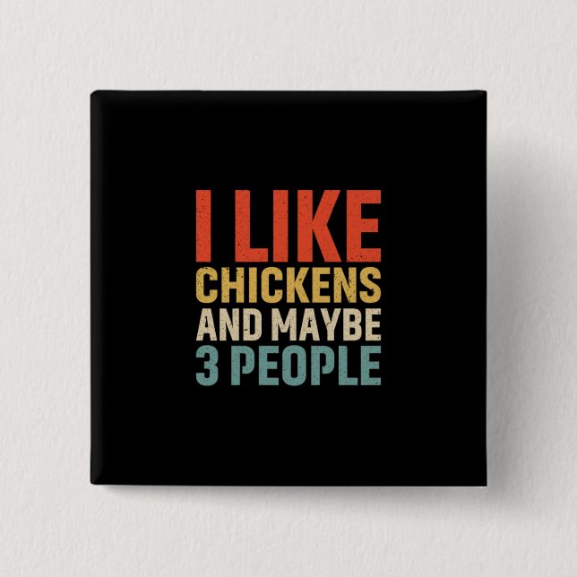 Chicken Lover | I Like Chickens Button (Front)
