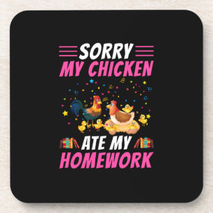 Chicken Lover   My Chicken Ate My Homework Beverage Coaster