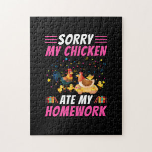 Chicken Lover My Chicken Ate My Homework Jigsaw Puzzle