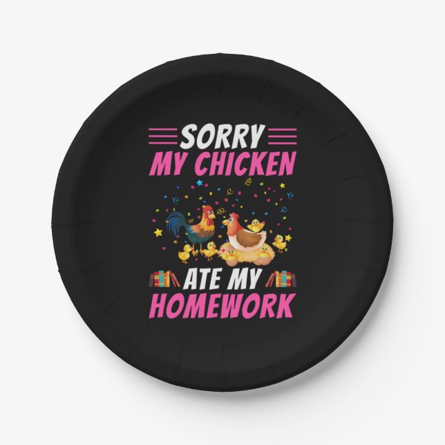 Chicken Lover | My Chicken Ate My Homework Paper Plates (Front)